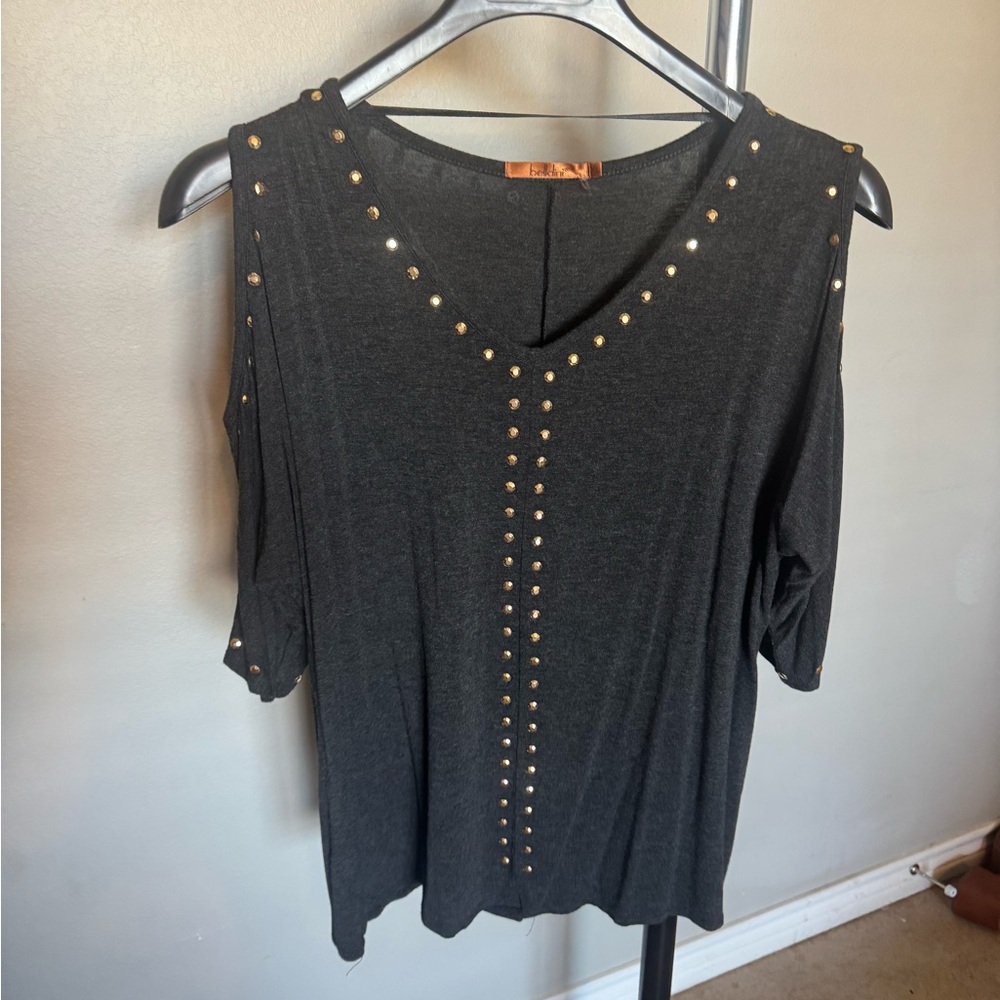 Black Studded Women's Top